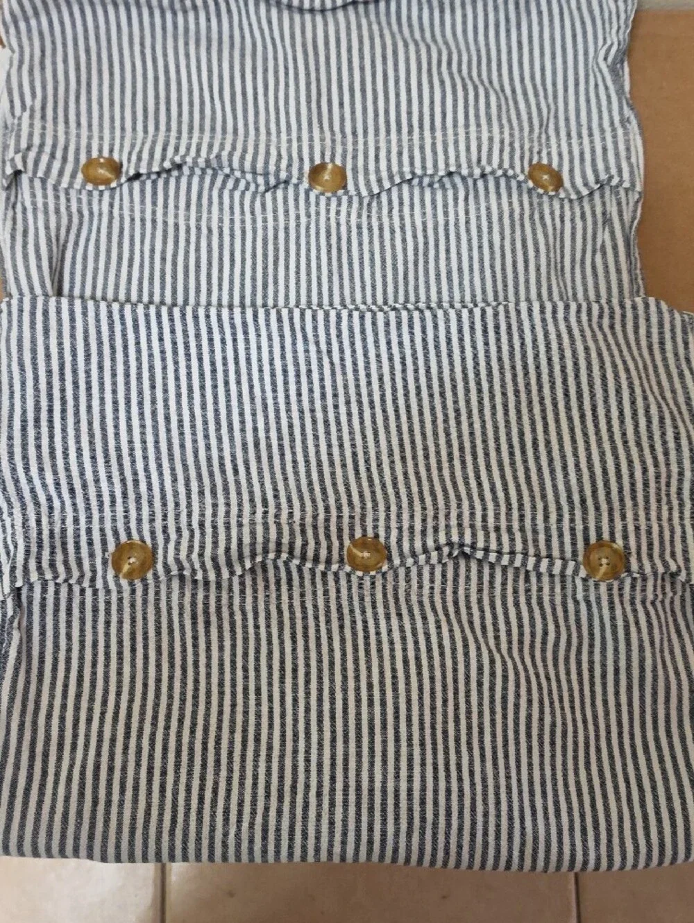 Pottery Barn Wheaton Striped Chambray Standard Size Pillowcases (2)